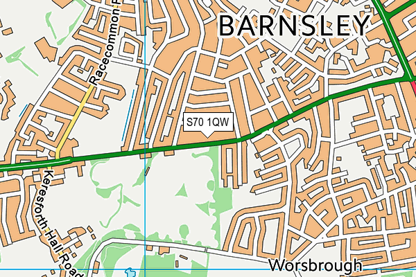 S70 1QW map - OS VectorMap District (Ordnance Survey)
