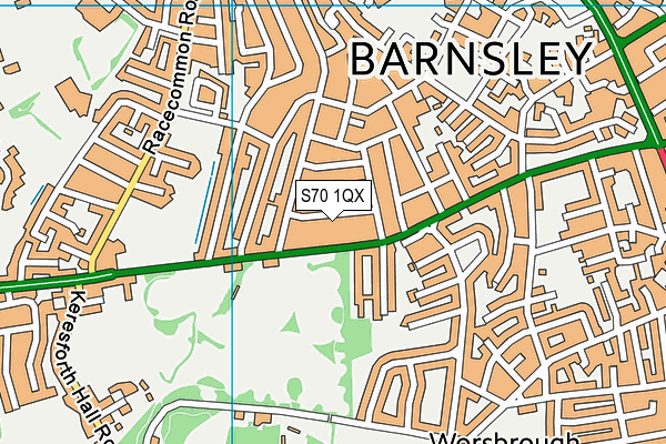 S70 1QX map - OS VectorMap District (Ordnance Survey)