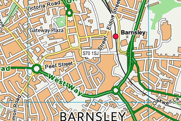 S70 1SJ map - OS VectorMap District (Ordnance Survey)