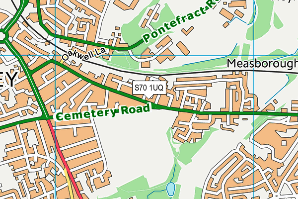 S70 1UQ map - OS VectorMap District (Ordnance Survey)