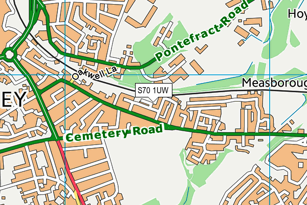 S70 1UW map - OS VectorMap District (Ordnance Survey) S70 1UW map - OS VectorMap District (Ordnance Survey)