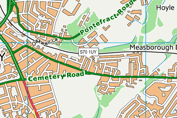 S70 1UY map - OS VectorMap District (Ordnance Survey) S70 1UY map - OS VectorMap District (Ordnance Survey)