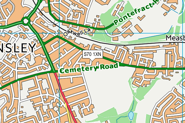 S70 1XN map - OS VectorMap District (Ordnance Survey) S70 1XN map - OS VectorMap District (Ordnance Survey)