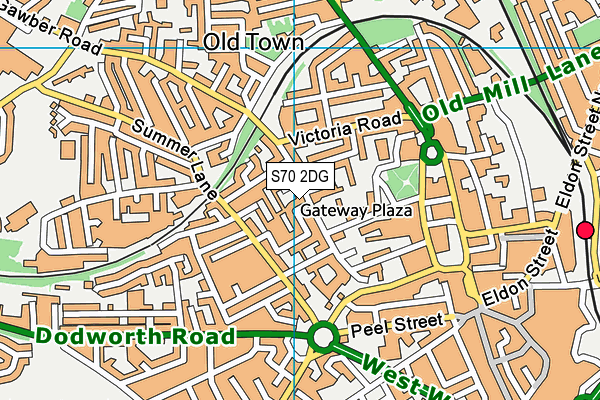 S70 2DG map - OS VectorMap District (Ordnance Survey) S70 2DG map - OS VectorMap District (Ordnance Survey)