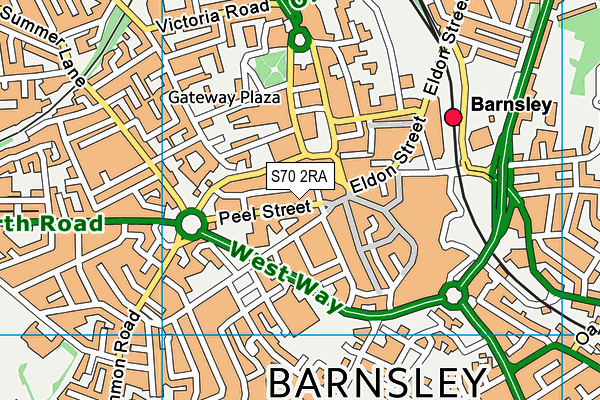 S70 2RA map - OS VectorMap District (Ordnance Survey)