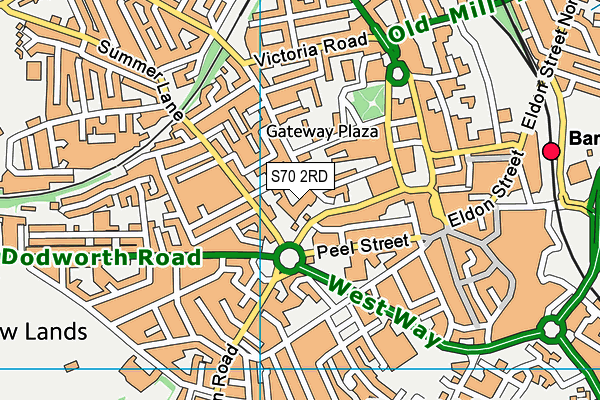 S70 2RD map - OS VectorMap District (Ordnance Survey)