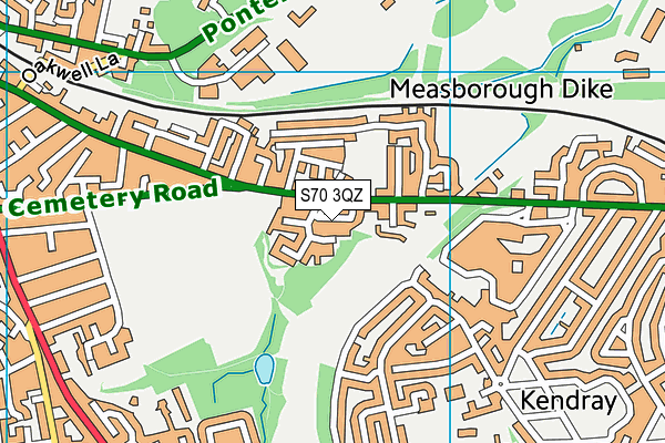 S70 3QZ map - OS VectorMap District (Ordnance Survey)