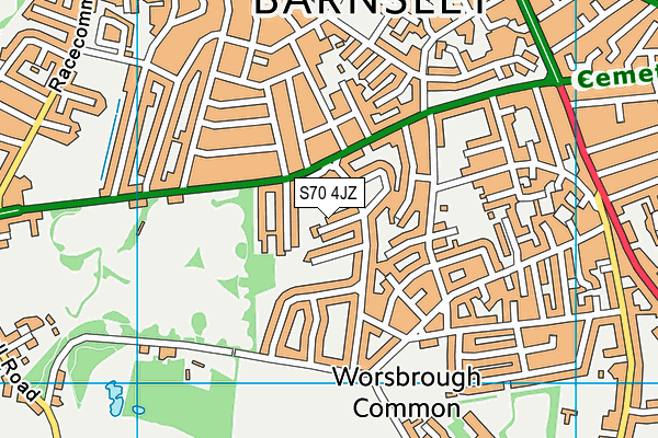 S70 4JZ map - OS VectorMap District (Ordnance Survey)