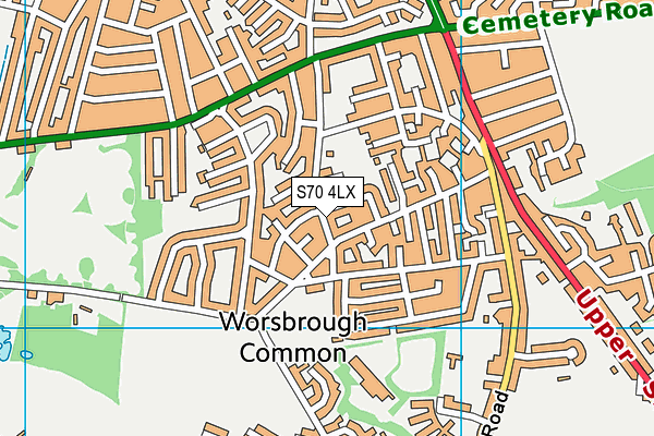 S70 4LX map - OS VectorMap District (Ordnance Survey) S70 4LX map - OS VectorMap District (Ordnance Survey)