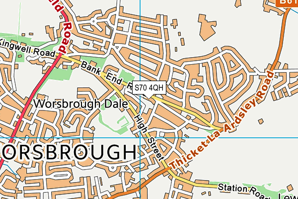 S70 4QH map - OS VectorMap District (Ordnance Survey) S70 4QH map - OS VectorMap District (Ordnance Survey)