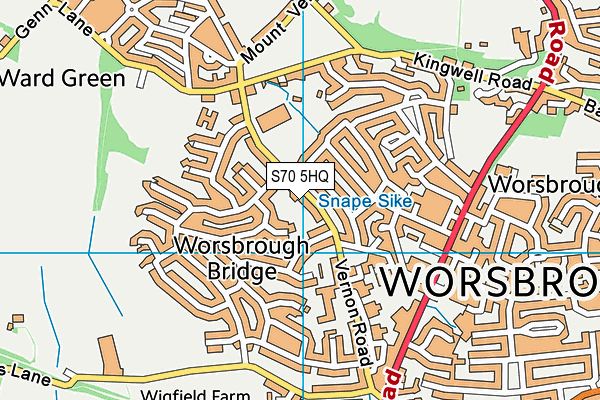 S70 5HQ map - OS VectorMap District (Ordnance Survey)