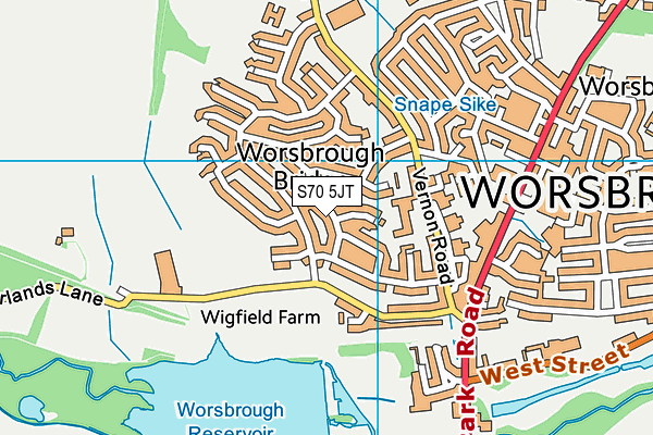 S70 5JT map - OS VectorMap District (Ordnance Survey) S70 5JT map - OS VectorMap District (Ordnance Survey)