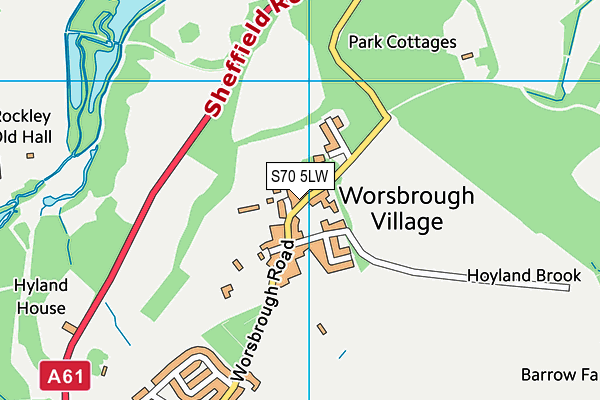 S70 5LW map - OS VectorMap District (Ordnance Survey) S70 5LW map - OS VectorMap District (Ordnance Survey)