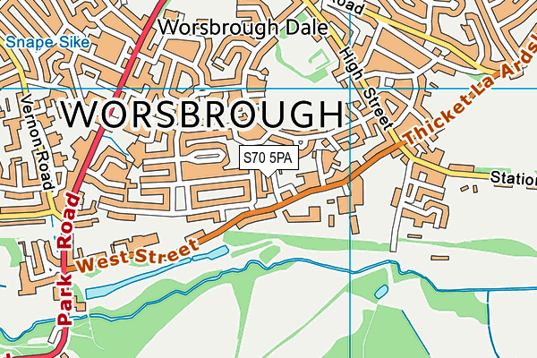S70 5PA map - OS VectorMap District (Ordnance Survey) S70 5PA map - OS VectorMap District (Ordnance Survey)