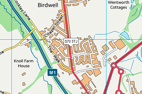 S70 5TJ map - OS VectorMap District (Ordnance Survey)