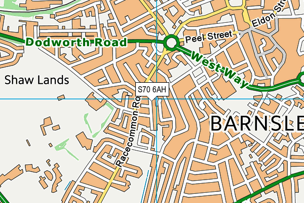 S70 6AH map - OS VectorMap District (Ordnance Survey)