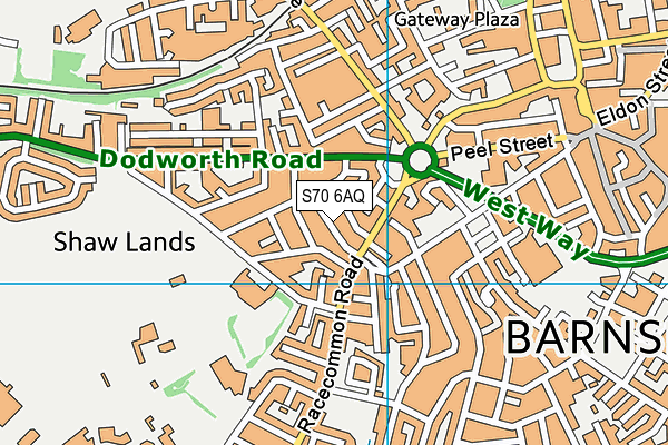 S70 6AQ map - OS VectorMap District (Ordnance Survey)