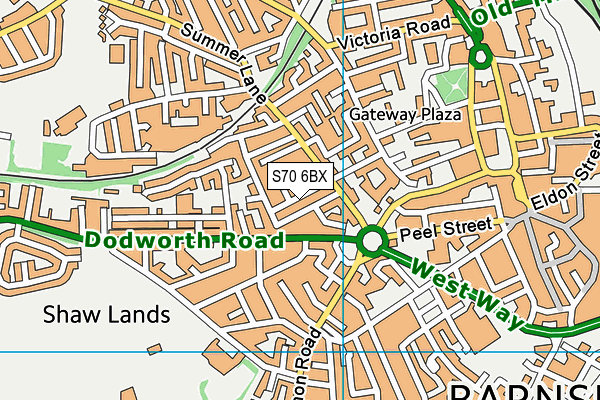 S70 6BX map - OS VectorMap District (Ordnance Survey) S70 6BX map - OS VectorMap District (Ordnance Survey)