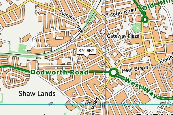 S70 6BY map - OS VectorMap District (Ordnance Survey) S70 6BY map - OS VectorMap District (Ordnance Survey)