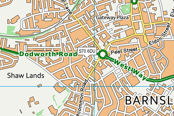 S70 6DU map - OS VectorMap District (Ordnance Survey)