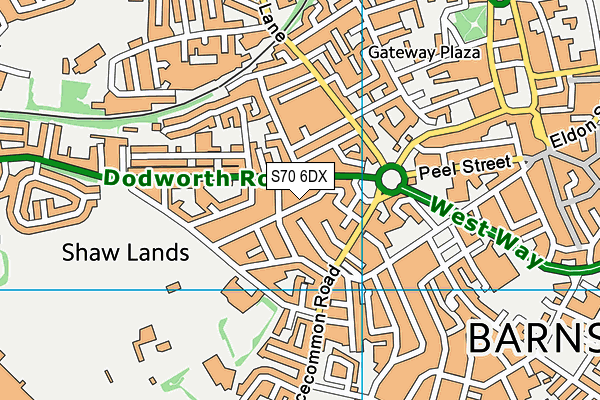 S70 6DX map - OS VectorMap District (Ordnance Survey) S70 6DX map - OS VectorMap District (Ordnance Survey)