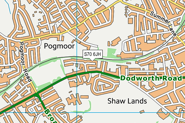 S70 6JH map - OS VectorMap District (Ordnance Survey)