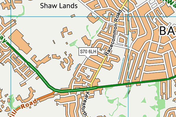 S70 6LH map - OS VectorMap District (Ordnance Survey)