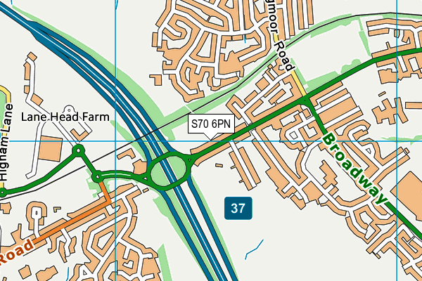 S70 6PN map - OS VectorMap District (Ordnance Survey) S70 6PN map - OS VectorMap District (Ordnance Survey)