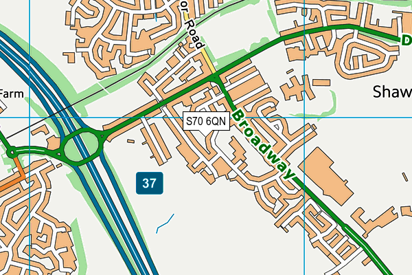 S70 6QN map - OS VectorMap District (Ordnance Survey) S70 6QN map - OS VectorMap District (Ordnance Survey)