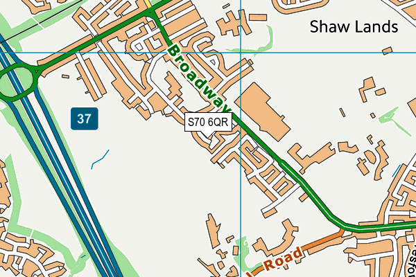 S70 6QR map - OS VectorMap District (Ordnance Survey)