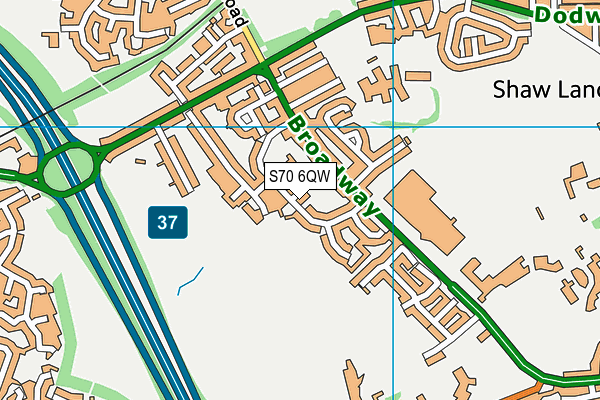 S70 6QW map - OS VectorMap District (Ordnance Survey) S70 6QW map - OS VectorMap District (Ordnance Survey)