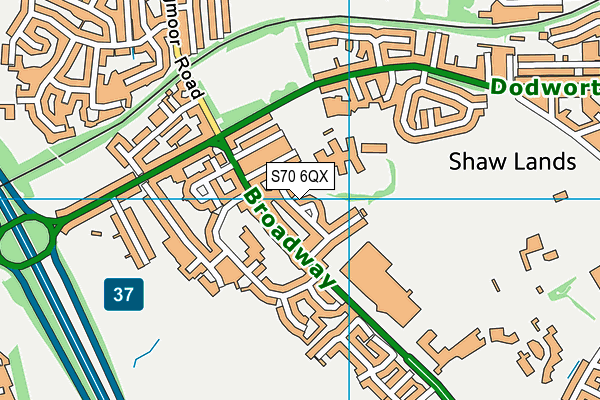 S70 6QX map - OS VectorMap District (Ordnance Survey) S70 6QX map - OS VectorMap District (Ordnance Survey)