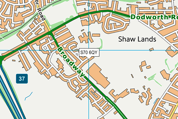 S70 6QY map - OS VectorMap District (Ordnance Survey)