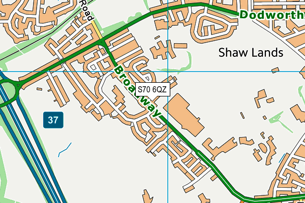 S70 6QZ map - OS VectorMap District (Ordnance Survey)