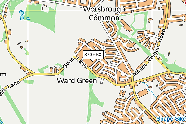 S70 6SX map - OS VectorMap District (Ordnance Survey) S70 6SX map - OS VectorMap District (Ordnance Survey)