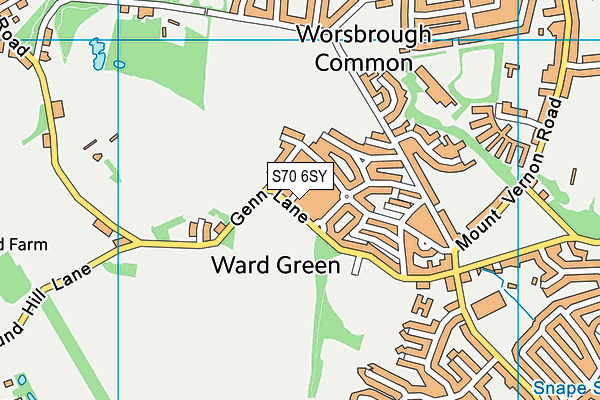 S70 6SY map - OS VectorMap District (Ordnance Survey) S70 6SY map - OS VectorMap District (Ordnance Survey)