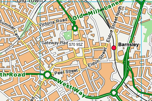 S70 9SZ map - OS VectorMap District (Ordnance Survey) S70 9SZ map - OS VectorMap District (Ordnance Survey)