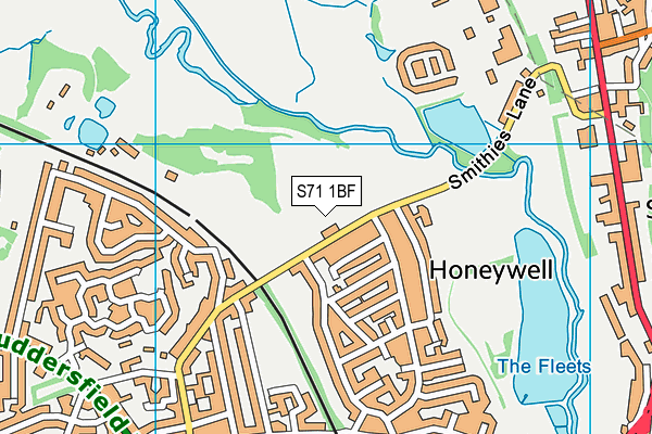 S71 1BF map - OS VectorMap District (Ordnance Survey) S71 1BF map - OS VectorMap District (Ordnance Survey)