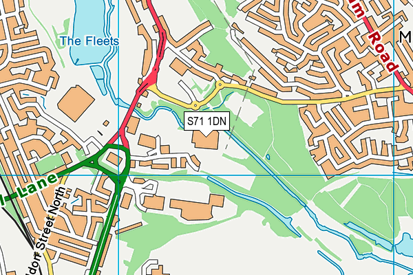 S71 1DN map - OS VectorMap District (Ordnance Survey) S71 1DN map - OS VectorMap District (Ordnance Survey)