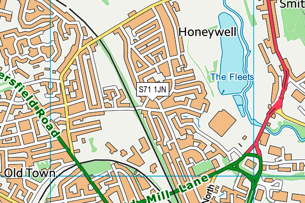 S71 1JN map - OS VectorMap District (Ordnance Survey)