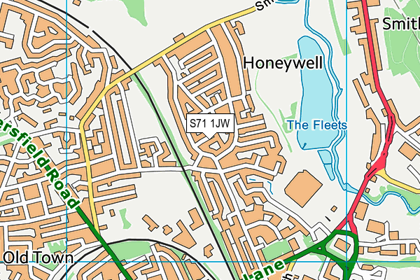 S71 1JW map - OS VectorMap District (Ordnance Survey) S71 1JW map - OS VectorMap District (Ordnance Survey)