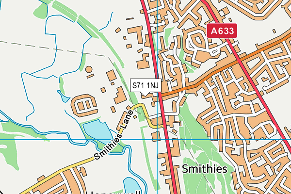 S71 1NJ map - OS VectorMap District (Ordnance Survey) S71 1NJ map - OS VectorMap District (Ordnance Survey)