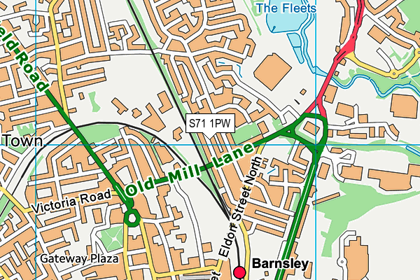 S71 1PW map - OS VectorMap District (Ordnance Survey) S71 1PW map - OS VectorMap District (Ordnance Survey)