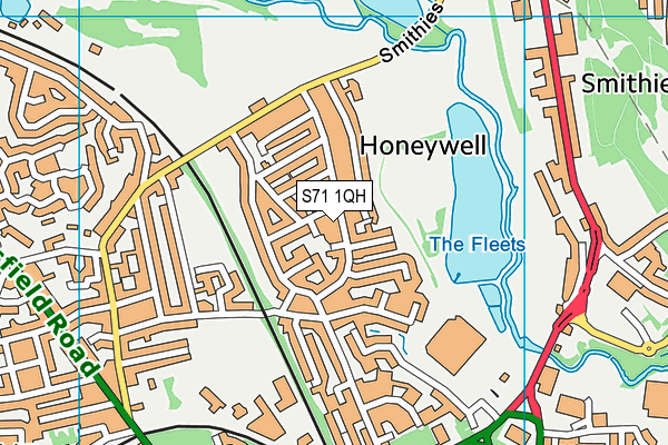 S71 1QH map - OS VectorMap District (Ordnance Survey) S71 1QH map - OS VectorMap District (Ordnance Survey)