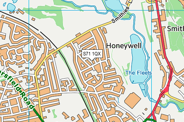S71 1QX map - OS VectorMap District (Ordnance Survey) S71 1QX map - OS VectorMap District (Ordnance Survey)