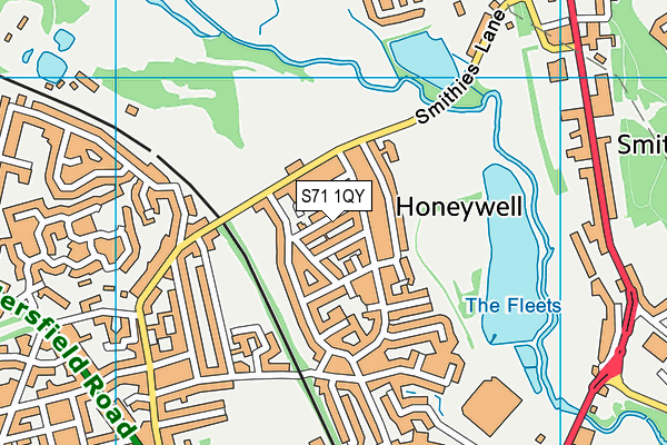 S71 1QY map - OS VectorMap District (Ordnance Survey) S71 1QY map - OS VectorMap District (Ordnance Survey)