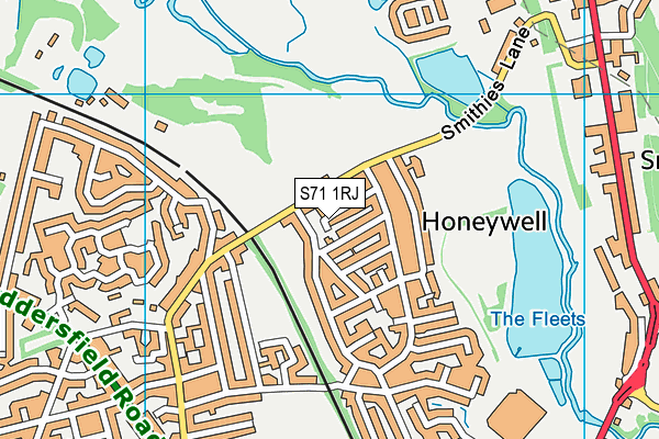 S71 1RJ map - OS VectorMap District (Ordnance Survey) S71 1RJ map - OS VectorMap District (Ordnance Survey)