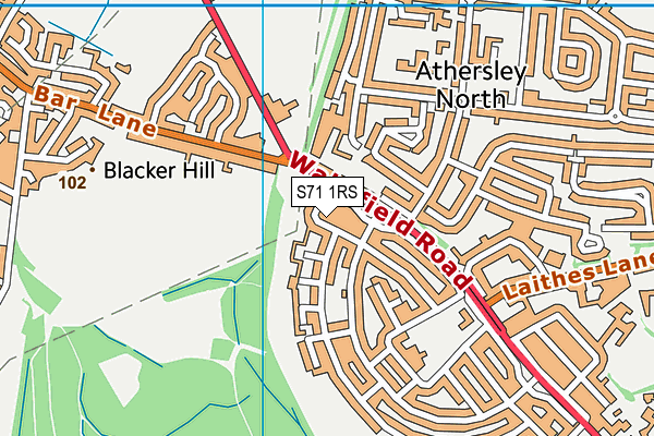 S71 1RS map - OS VectorMap District (Ordnance Survey) S71 1RS map - OS VectorMap District (Ordnance Survey)