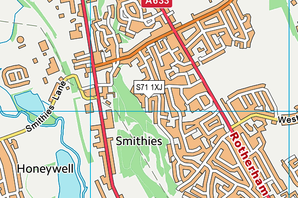 S71 1XJ map - OS VectorMap District (Ordnance Survey) S71 1XJ map - OS VectorMap District (Ordnance Survey)
