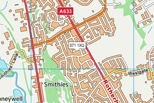 S71 1XQ map - OS VectorMap District (Ordnance Survey) S71 1XQ map - OS VectorMap District (Ordnance Survey)